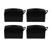 MUCKLILY Lot de 4 Applicateurs de Cire Automobile en Mousse Noire avec Couvercle, Éponges pour Polissage et Nettoyage des Pneus, Brosses de Lavage Voiture Réutilisables,