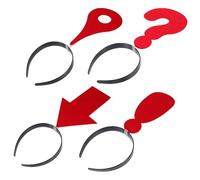 MUCKLILY Lot de 4 Bandeaux Fantaisie Rouges Flèche Point D’Exclamation Point D’Interrogation et Symbole de Localisation - Accessoires Coiffure pour Femmes et Filles pour Fêtes