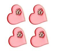 MUCKLILY Lot de 4 Broches en Alliage Émail Motif Cœur et Empreinte de Patte de Chien Accessoires Décoratifs Légers pour Paquet Vêtements et Occasions Spéciales Broches Pins Femme