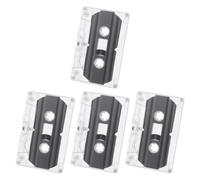 MUCKLILY Lot de 4 Cassettes Audio Vierges de 30, Style Vintage en Plastique Noir, Faciles à Utiliser pour DIY et Présents Personnalisés