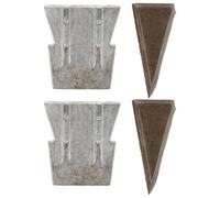 MUCKLILY Lot de 4 Coins Robustes en Fer pour Manche de Hache Cale de Renfort Double Croix et Triangle Outils de Remplacement pour Marteau Adaptés à la Réparation et Installation D’Axes