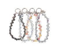 MUCKLILY Lot de 4 Dragonnes pour Téléphone Portable en Cristal et Perles Pendentif Goutte D’Eau Chaînes Anti-Perte Légères Multicolores Accessoires Décoratifs pour Smartphone