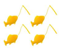 MUCKLILY Lot de 4 Filtres à Thé en Silicone Sangle, Passoire à Thé de Petit Poisson, Couleurs Assorties, Réutilisable, Compatible pour Infuseur Tasse et Théière, Usage Couleur Aléatoire