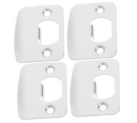 MUCKLILY Lot De 4 Gâches De Porte À Boucle Et Languette De Verrouillage Gâches Intérieures Renforcées Pêne Dormant Gâches Universelles en Acier Inoxydable Argenté