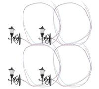 MUCKLILY Lot De 4 Mini Appliques Murales Décoratives Noires à LED Chaudes, Modèle 1:87 pour Maison De Poupée, Lampe Miniature pour Table De Sable, Accessoire De Décoration DIY