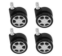 MUCKLILY Lot de 4 Roulettes Pivotantes 2,5 Pouces Frein à Gravité, Roulettes en Plastique pour Chaise de Bureau et Fauteuil, Silencieuses et Compatibles Sols Durs, Accessoires