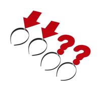 MUCKLILY Lot de 4 Serrage-têtes à Cheveux Point D'interrogation et Flèche Rouges, Accessoires Photo pour Fêtes, Cosplay et Anniversaires, Bandeau de Festival Léger et Confortable