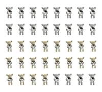 MUCKLILY Lot de 40 Décorations Nail Art Ours en Alliage Petites Pièces Cœur Doré Accessoires Manucure DIY pour Ongles Naturels et Artificiels Salon de Manucure Déco Ongles Fille