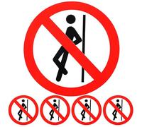 MUCKLILY Lot de 5 Autocollants de Sécurité Adhésifs « Interdiction de S'appuyer » sans Bord Blanc, Résistants, Pratiques pour Panneaux D'avertissement en Atelier, Signalisation