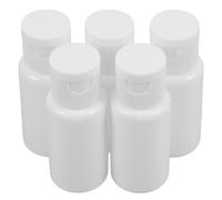 MUCKLILY Lot De 5 Flacons De Voyage Plastiques 20 Ml Blancs Avec Bouchon à Clapet Étanches Multifonctions Pour Cosmétiques Réutilisables Adaptés Shampoing Et Lotion Usage Voyage