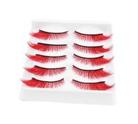 MUCKLILY Lot De 5 Paires De Faux Cils Naturels Extensions De Cils En Grappe Pour Fête Maquillage Fins Aspect Naturel De Chat Faux Rouges