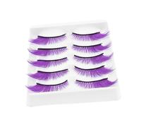 MUCKLILY Lot De 5 Paires De Faux Cils Style Manga Japonais Naturels Pour Fêtes Effet Naturel Pour Cosplay Violets