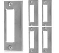 MUCKLILY Lot de 5 Plaques de Gâche à Pêne Dormant en Acier Inoxydable Kit d'Installation Vis Plaque de Recouvrement de Trou de Porte pour Renforcement et Protection des Portes