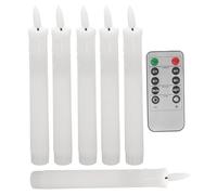 MUCKLILY Lot de 6 Bougies Coniques sans Flamme à Piles 7 Pouces Tige Longue Lumière LED Jaune Vacillante Décoration Intérieure pour Noël et Fenêtres Bougies à LED Réalistes sans Cire