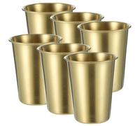 MUCKLILY Lot De 6 Gobelets À Eau En Acier Inoxydable 350 Ml (11 8 Oz) Pour Boire De Leau Du Jus Du Café Sans Revêtement Ni Peinture