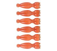 MUCKLILY Lot de 6 Mini Rouleaux de Massage Oculaire en Bois Naturel Forme Lotus, Outil de Thérapie Bois Poignée Ergonomique, Massage des Tissus Profonds pour Relaxation Visage, Soins