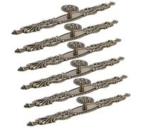 MUCKLILY Lot de 6 Poignées de Meuble Vintage en Alliage de Zinc Style Rétro Antique Grandes Poignées Décoratives pour Armoires Commodes et Tiroirs Finition Cuivre Ancien Adaptées