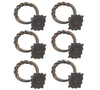 MUCKLILY Lot de 6 Poignées Vintage en Alliage de Zinc Massif Grandes Poignées Carrées à Motif Géométrique pour Tiroirs et Boîtes à Bijoux Boutons de Porte Rétro Adaptés aux Armoires et