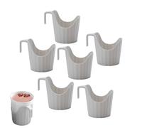 MUCKLILY Lot de 6 Porte-Gobelets en Papier Gris-Blanc Anti-Brûlure Manchon de Tasse Multifonctionnel pour Bureau et Maison Support Pratique pour Gobelet à Café Isotherme