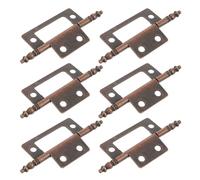 MUCKLILY Lot de 6 Sets de Charnières de Porte D'armoire en Fer Finition Rouge Cuivre Ancien, Charnières de Meuble Robustes et Antirouille pour Placard et Cabinet, Fixation Pratique