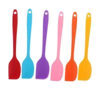 MUCKLILY Lot de 6 Spatules à Pâtisserie en Silicone sans Joint Résistantes à la Chaleur Racloir Flexible pour Crème au Beurre et Décoration de Gâteaux Ustensiles Colorés Cuisine et