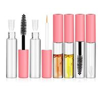 MUCKLILY Lot De 6 Tubes De Mascara Vides Roses 6 Ml Avec Baguettes Applicatrices Pour Cosmétiques, Étanches Et Légers, Pour Voyage Et Usage Quotidien