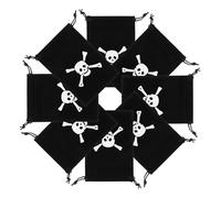 MUCKLILY Lot de 8 Paquet Présents à Cordon Noir Thème Pirate Paquet en Velours 10X14 CM Accessoires d'Halloween et Fête Petite Bourse pour Rangement et Décoration Anniversaire Mariage
