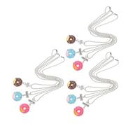 MUCKLILY Lot De 9 Colliers Pendentifs Donuts En Résine Colorée, Collier D'amitié Décoratif Pour Femmes, Accessoires Anniversaire Amicaux, Ensemble 3 x 3 Pièces, Bijoux Légers Et Solide