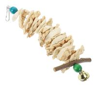 MUCKLILY Mâcher pour Perroquet en Os de Seiche Naturel, Résistant aux Morsures Clochette, Accessoire pour Cage D'oiseau et Décoration Intérieure Plusieurs Styles