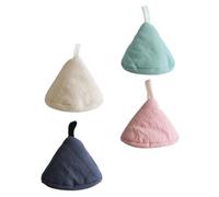 MUCKLILY Manique Triangulaire pour poignée de Casserole, 4pcs, en Coton, Mini Format, résistance à la Chaleur, avec Trou de Suspension, pour Cuisine et Hot Pot lids, Couleur Aléatoire