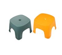 MUCKLILY Marchepied Antidérapant en Plastique Petit, Repose-Pieds De Toilette Compact, PVC, Adapté pour Salle De Bain Et Usage Toilette, Lot De 2 Tabourets Colorés Jaune Et Vert