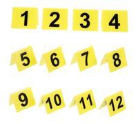 MUCKLILY Marqueurs de Numéro en Acrylique Jaune en Forme de V 12pcs pour Scènes de Crime et Jeux de Rôle, Accessoires de Fête Halloween et Fournitures pour Jeu D'indices
