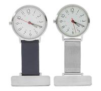 MUCKLILY Montre de Poche D'infirmière en Métal 2 Pcs Design Fluorescent Pratique pour Personnel Médical Accessoire Infirmier Portable