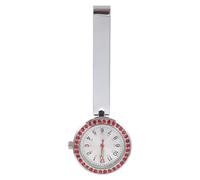 MUCKLILY Montre de Poche Lumineuse à Clip pour Infirmière Luminescente Boîtier Argenté Montre Suspendue Pratique pour Personnel Lecture Précise en Milieu Sombre 1 Pièce
