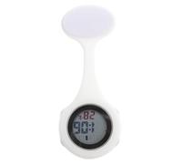 MUCKLILY Montre D'infirmière en Silicone Multifonction Montre de Poche Suspendue à Épingle Cadrant Rond Blanc Légère pour Personnel Soignant Usage Professionnel Quotidien