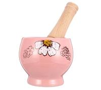 MUCKLILY Mortier Céramique avec pour Ail et Épices Ustensile Manuel de Cuisine Facile à Nettoyer Compact et Polyvalent pour Piler Condiments et Pâte Ail