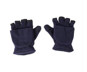MUCKLILY Moufles -Doigts en Polaire Double Épaisseur pour Adultes Moufles d'Hiver Chauds Rabat Mitaines Isolantes Froid Accessoire Pratique pour Hommes Taille Unique