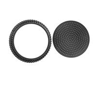 MUCKLILY Moule Antiadhésif Perforé Outil à Quiche en Acier au Carbone Fond Amovible Ustensiles de Cuisson pour Gâteaux et Quiches 28 CM