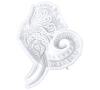 MUCKLILY Moule en Silicone Éléphant Tête Thaïlandaise pour Résine Époxy, Flexible et Blanc, pour Projets DIY et Ornements Muraux Décoratifs 3D