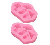 MUCKLILY Moules à Fondant en Silicone 2 Pcs Forme Champignon Rose, Moules en Silicone pour Chocolat et Décoration Gâteau, Résistants la Chaleur, Pâtisserie et Loisirs Créatifs