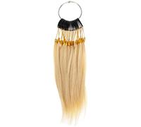 MUCKLILY Nuancier de Cheveux Naturels en Postiche en Cheveux Humains Cercle Chromatique en Acier Inoxydable pour Test de Coloration et Rangement Facile en Salon