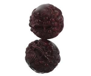 MUCKLILY Paire de Boules de Massage en Bois Sculpté Tête de Lionceau pour Exercice des Mains, Thérapie Physique et Renforcement Musculaire, Style Chinois Traditionnel Unique