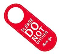 MUCKLILY Panneau De Porte Double Face « Ne Pas Déranger » En Cuir Pu Rouge Et Vert, Plaque Suspendue Ouverture Ronde, Indicateur De Confidentialité Pour Chambre D'hôtel, Bureau Et Salle De Réunion