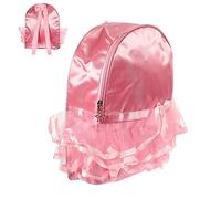 MUCKLILY Paquet à Dos Danse Classique Garçon et Filles en Nylon Rose Dentelle Réglable pour Fille Paquet École Ballet pour Cours et Loisirs Taille Adaptée