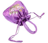 MUCKLILY Paquet à Main Brodé Ethnique Violet Cordon et Poignée Petit Paquet Fourre-Tout Féminin pour Soirée et Usage Quotidien à Bandoulière Femme Pratique et Décoratif Mariage et Fête