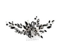 MUCKLILY Peigne à Cheveux de Mariée Noir Cristal, Accessoire de Coiffure de Mariage Léger, Décoration Élégante pour Cérémonie, pour Mariages et Demoiselles D'honneur