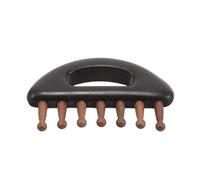 MUCKLILY Peigne de Massage du Cuir Chevelu en Bois de Santal 7 Dents Larges Lisses Masseur Capillaire Traditionnel Antistatique Outil Multifonction pour Tête Nuque et Bras Portable