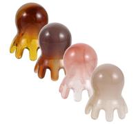 MUCKLILY Peigne Massage Chevelu en Résine Octopus 8 Griffes Ergonomique 4pcs pour Spa Capillaire et Nettoyage du Cuir Chevelu