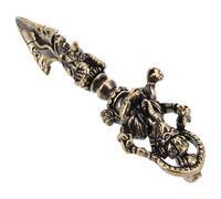 MUCKLILY Pendentif Vajra en Laiton Antique Texture Unique, Amulette Protectrice pour Objets Religieux du Bouddhisme Tibétain, Ornement du Dharma et Pilon Démon