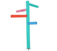 MUCKLILY Perroquets en Bois Vert Rotatif à 4 Niveaux, Support D'entraînement Montable en Cage, Soulage L'ennui des Canaris et Perroquets Couleur Aléatoire